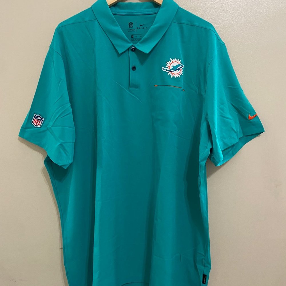 Nike NFL Miami Dolphins Team Issue Polo Shirt Teal AO3886-311 Mens 3XL NEW